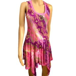 Bohemian Pink Ombre cottage core summer tie dye dazzling sundress beach outfit